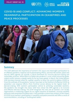 COVID-19 and conflict: Advancing women’s meaningful participation in ceasefires and peace processes